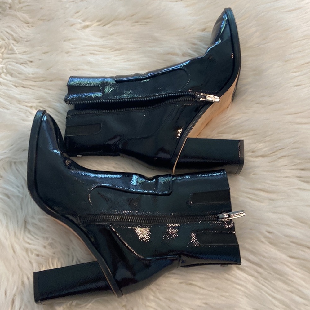 Donald Pliner Black Patent Leather Ankle Boots size 8 BNWOT see all photos - Picture 9 of 12